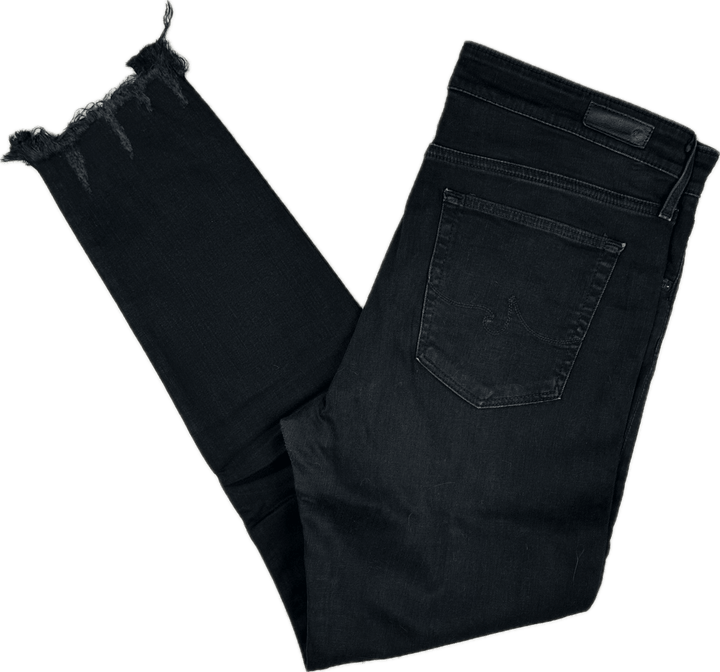 AG Adriano Goldschmied 'The Farrah Skinny Ankle' Black Jeans- Size 32