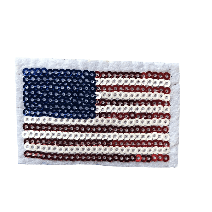 USA sequinned Flag-   Embroidered Cloth Patch