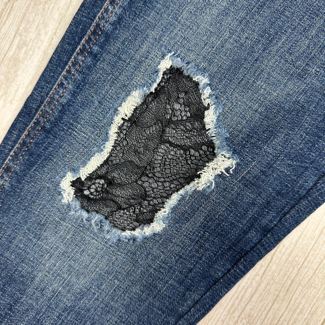 NWT -Red Herring 'Chloe' Girlfriend Lace Panel Jeans   -Size 10R