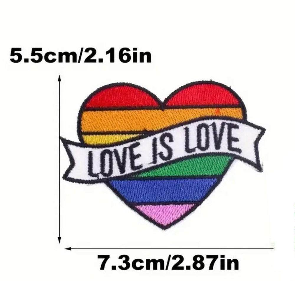 Love is Love Rainbow Heart- Embroidered Patch - Jean Pool