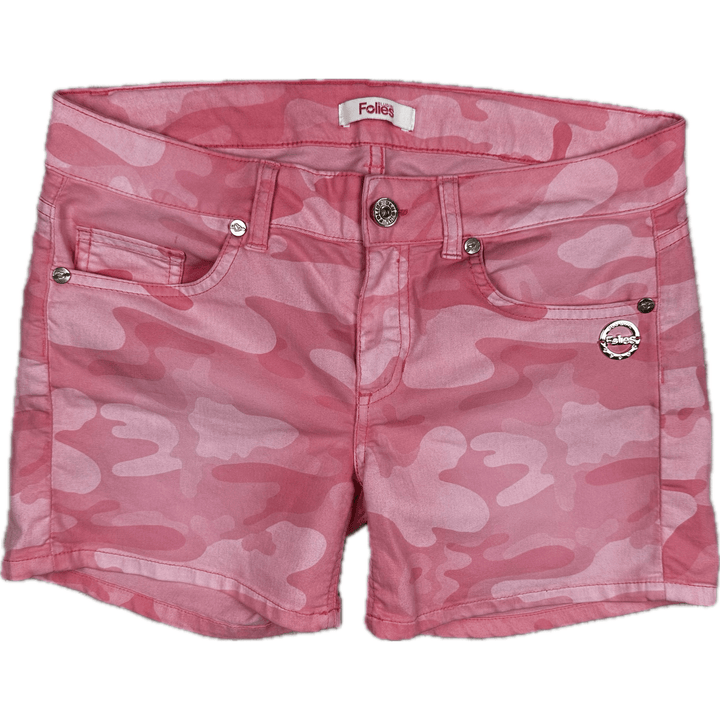 Blugirl Folies Peachy Camouflage Print Boy Shorts -Size 29 - Jean Pool