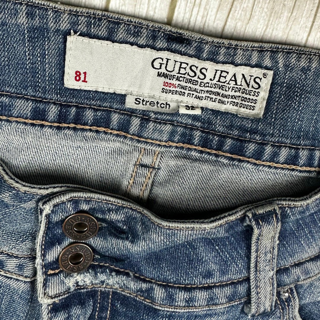 Guess Ladies Low Rise Wide Flare Jeans- Size 32 or 14AU