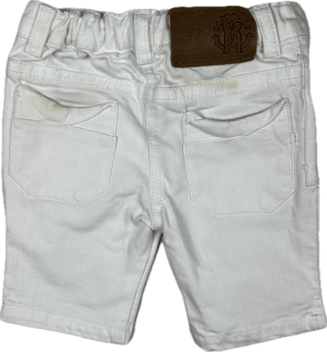 NWT - Roberto Cavalli White Baby Shorts- Size 12M