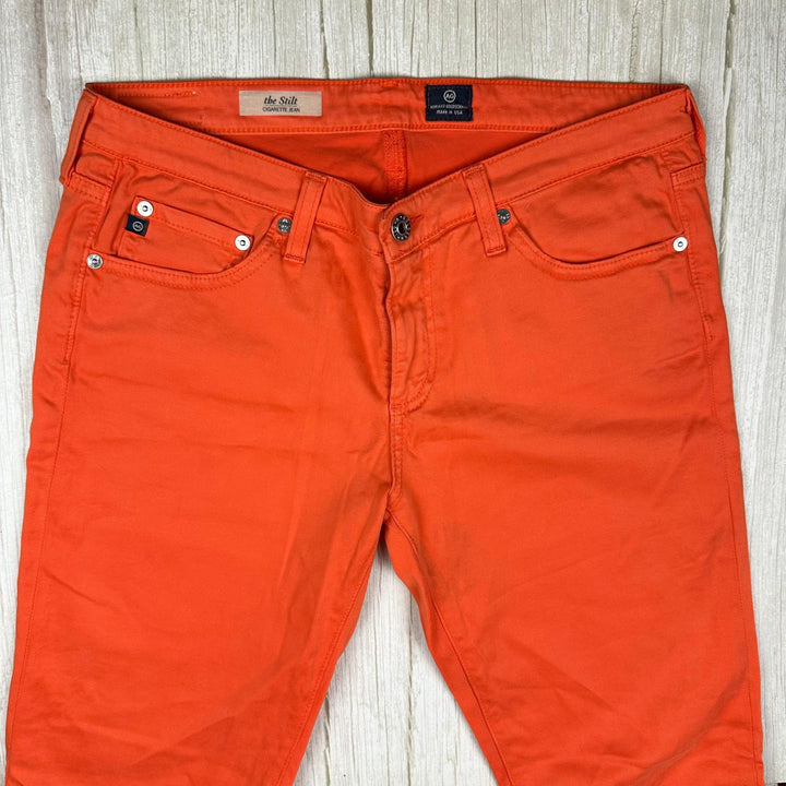 AG Adriano Goldschmied 'the Stilt' Cigarette Slim Fit Orange Jeans- Size 30R - Jean Pool