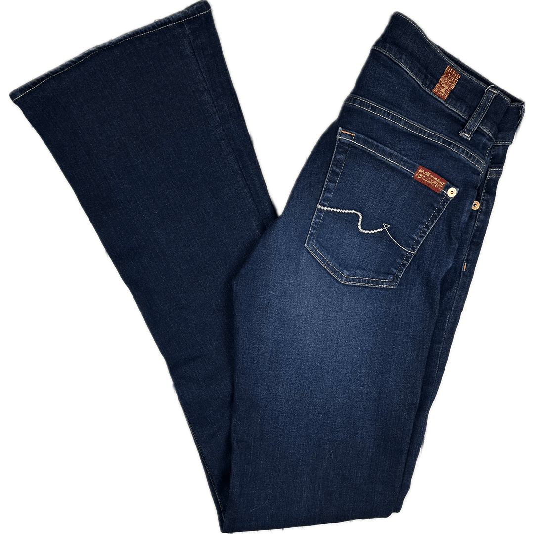 7 for all Mankind B(air) 'Bootcut' Rinsed Dark Indiogo Jeans Size- 27 - Jean Pool