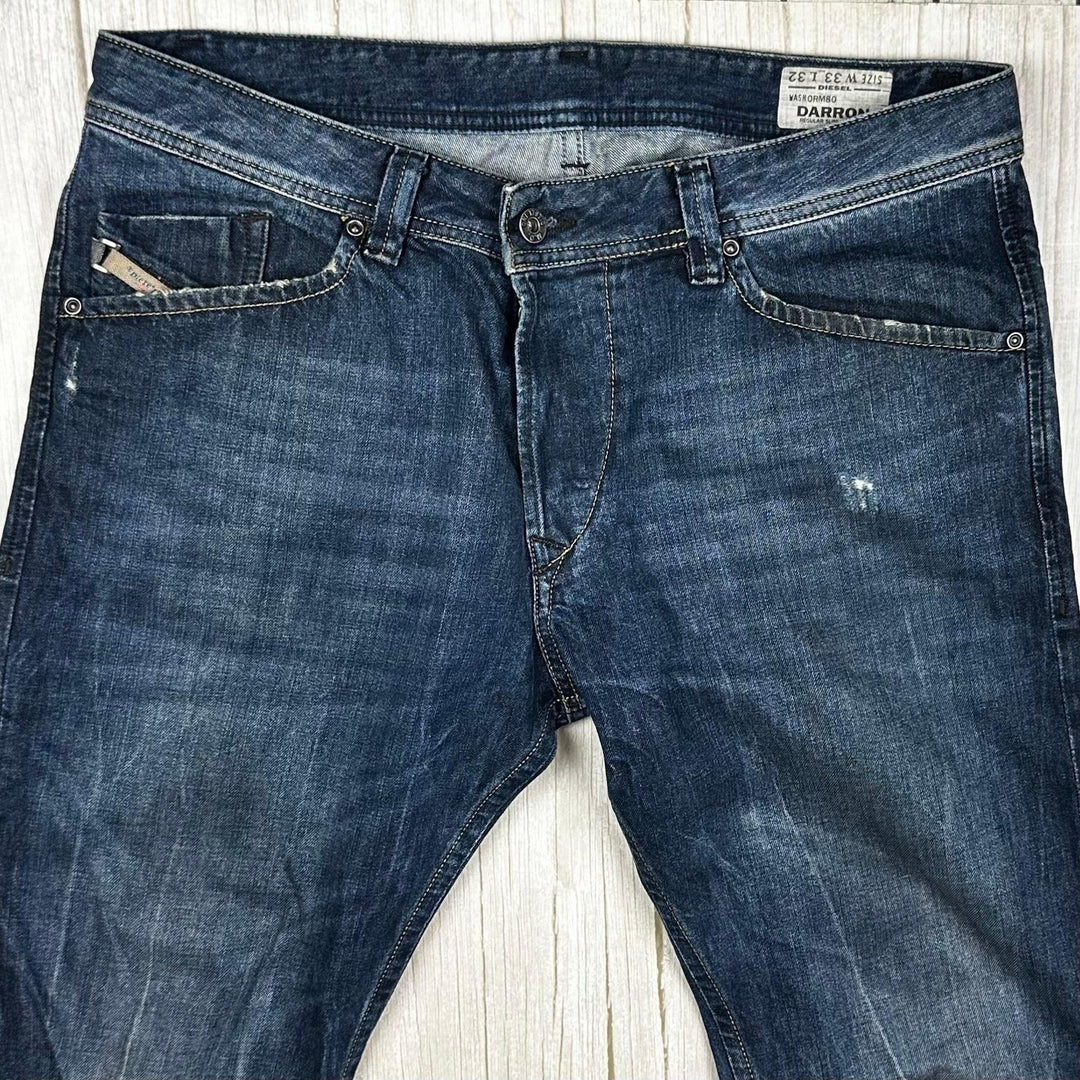 Diesel Mens 'Darron' Antique Wash Blue Jeans - Size 33/32