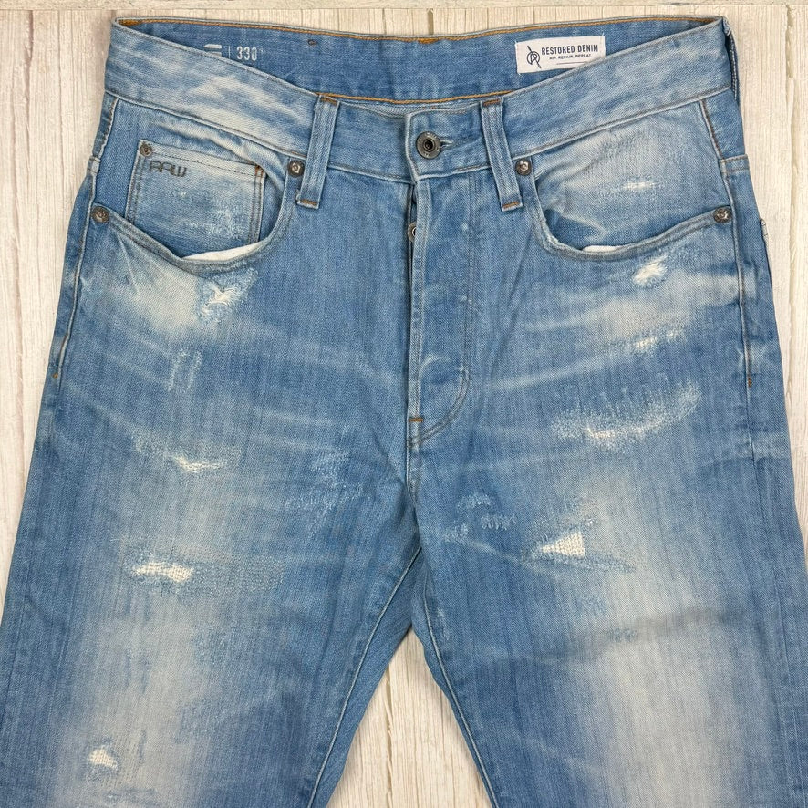 G Star Restored Denim '3301 Taper' Mens Jeans -Size 30/34