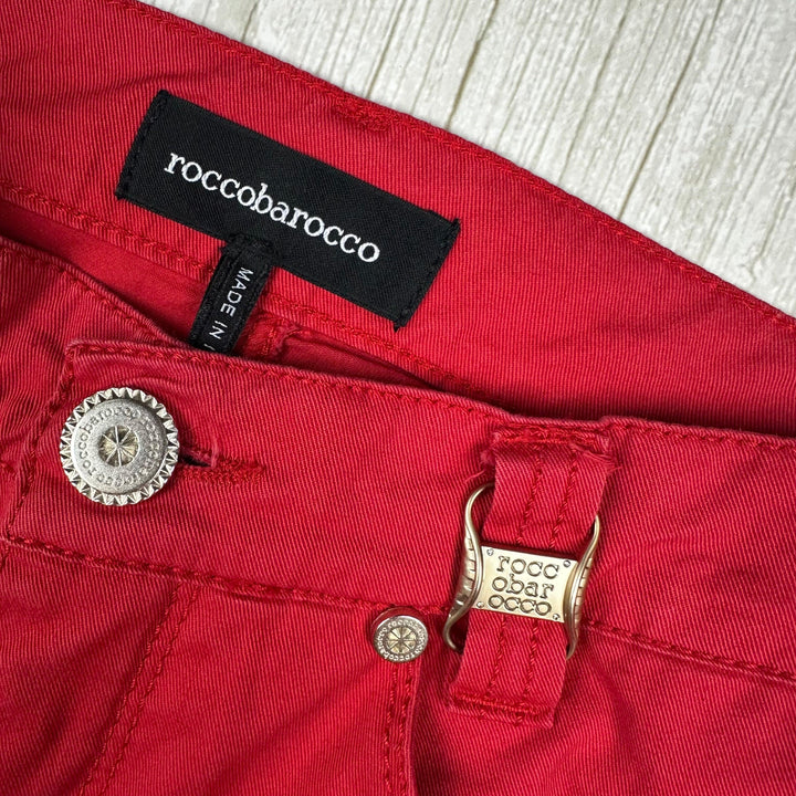 Roccobarocco Italian Red Slim Straight Jeans - Size 28"