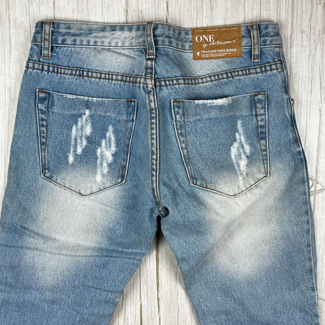 One Teaspoon "Trashed Free Birds" Low Waist Jeans  - Size 25"