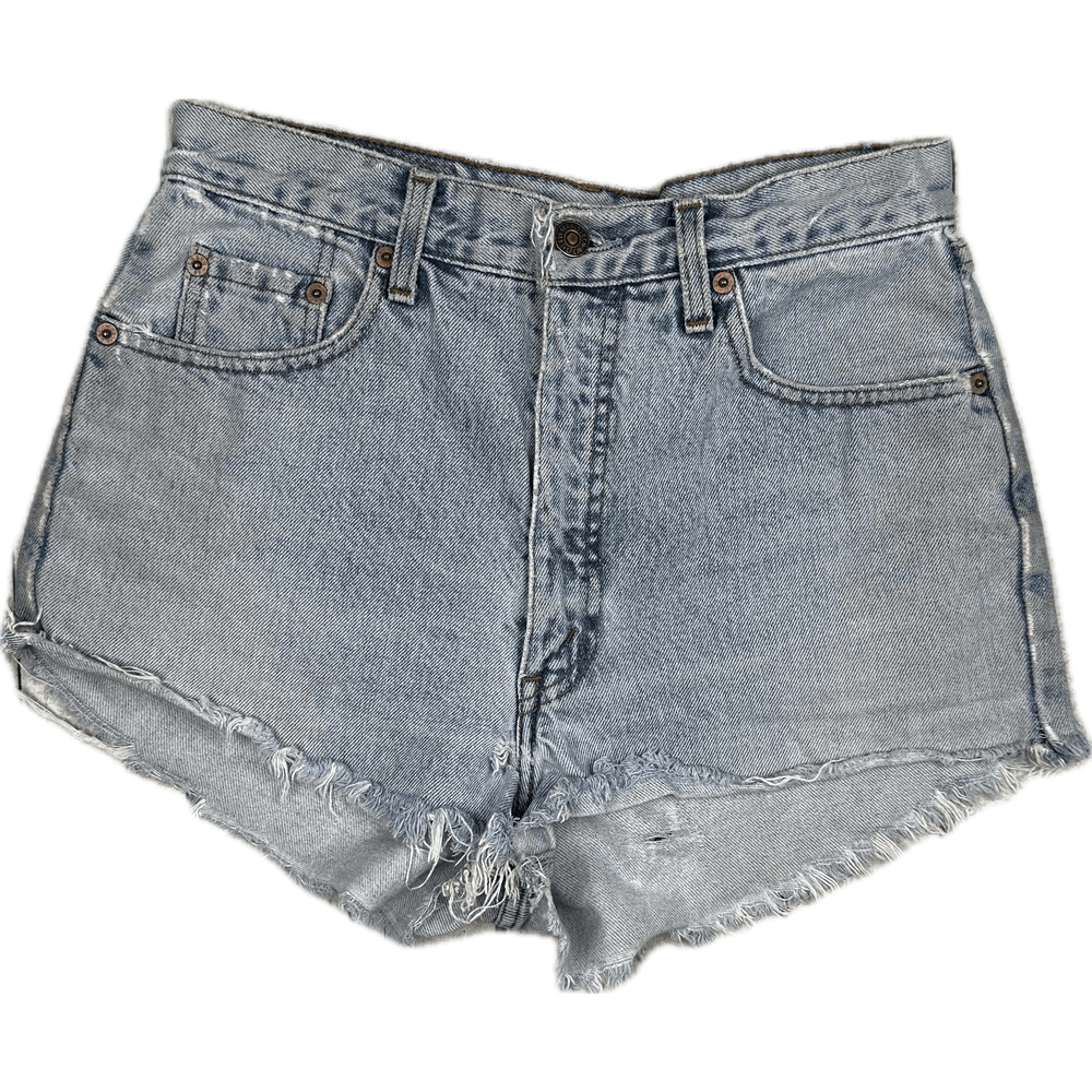 Levis Reworked Ladies High Rise Destroyed Denim Shorts - Size 25" - Jean Pool