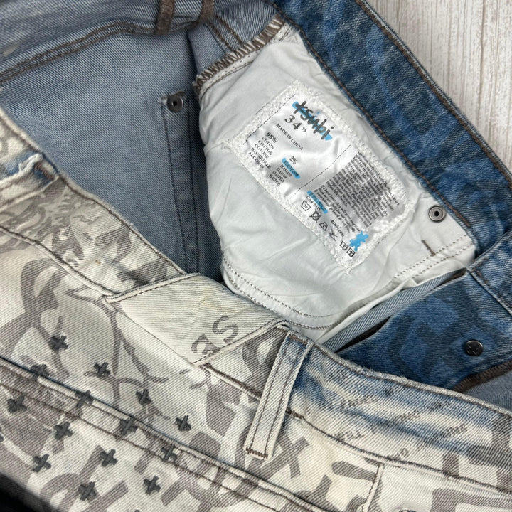 NEW- Ksubi Mens 'Chitch' Kollage Icy Angels Jeans  - Size 34