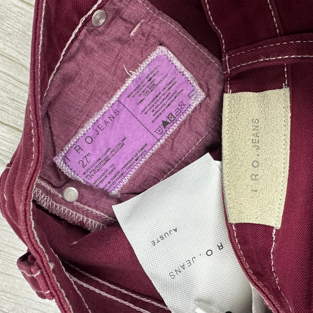NWT- IRO France Ladies Wine Red Slim Fit Jeans- Size 27