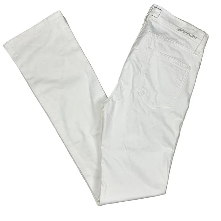 Current/Elliot 'The Stove Pipe' White Straight Jeans- Size 27