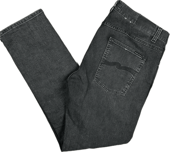 Nudie 'Lean Dean' Grey Stardust Wash Organic Cotton Jeans- Size 36/32