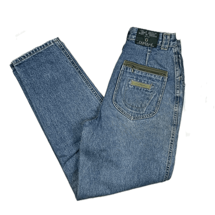Fabergé Vintage 1980's High Waist Baggies Jeans- Suit Size 8/9