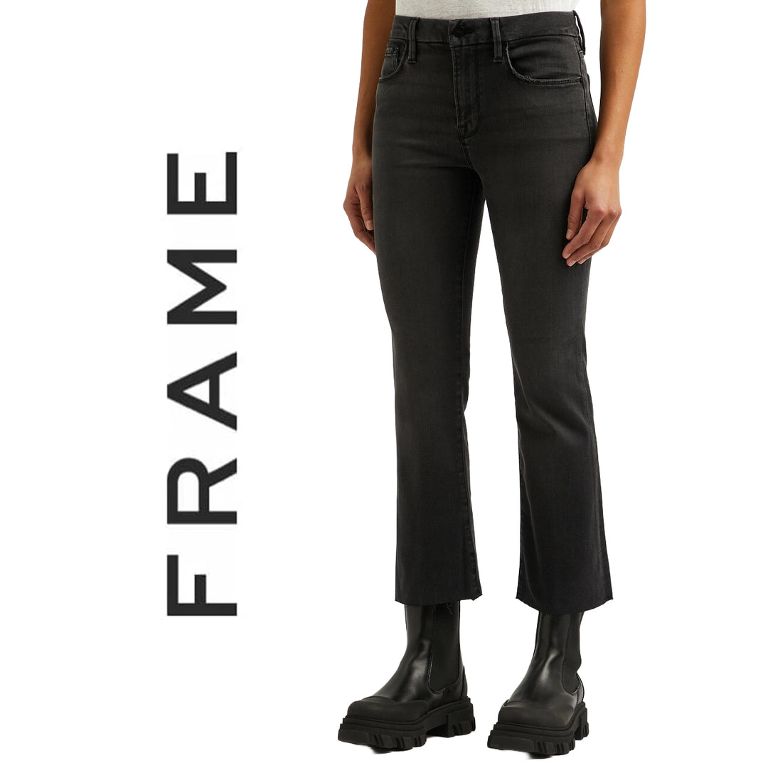 NWT- Frame Denim 'Le Crop Mini Boot' Obsidian Jeans  -Size 23
