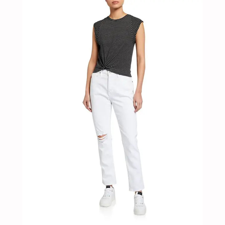 NWT- Frame Denim 'Le Beau' White Jeans RRP $455 -Size 28