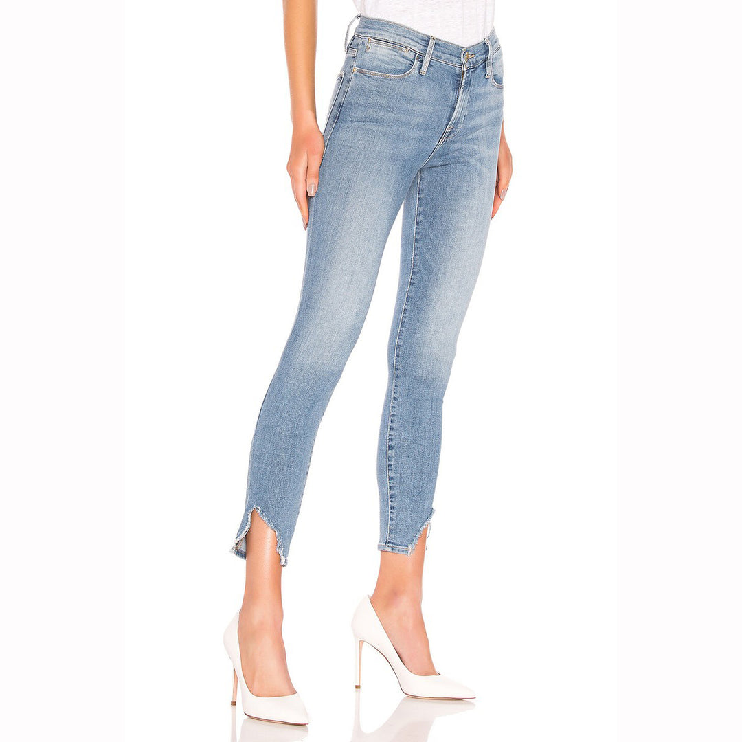 NWT- Frame Denim 'Le High Skinny' Side Fray Prizzi Jeans RRP $365 -Size 27