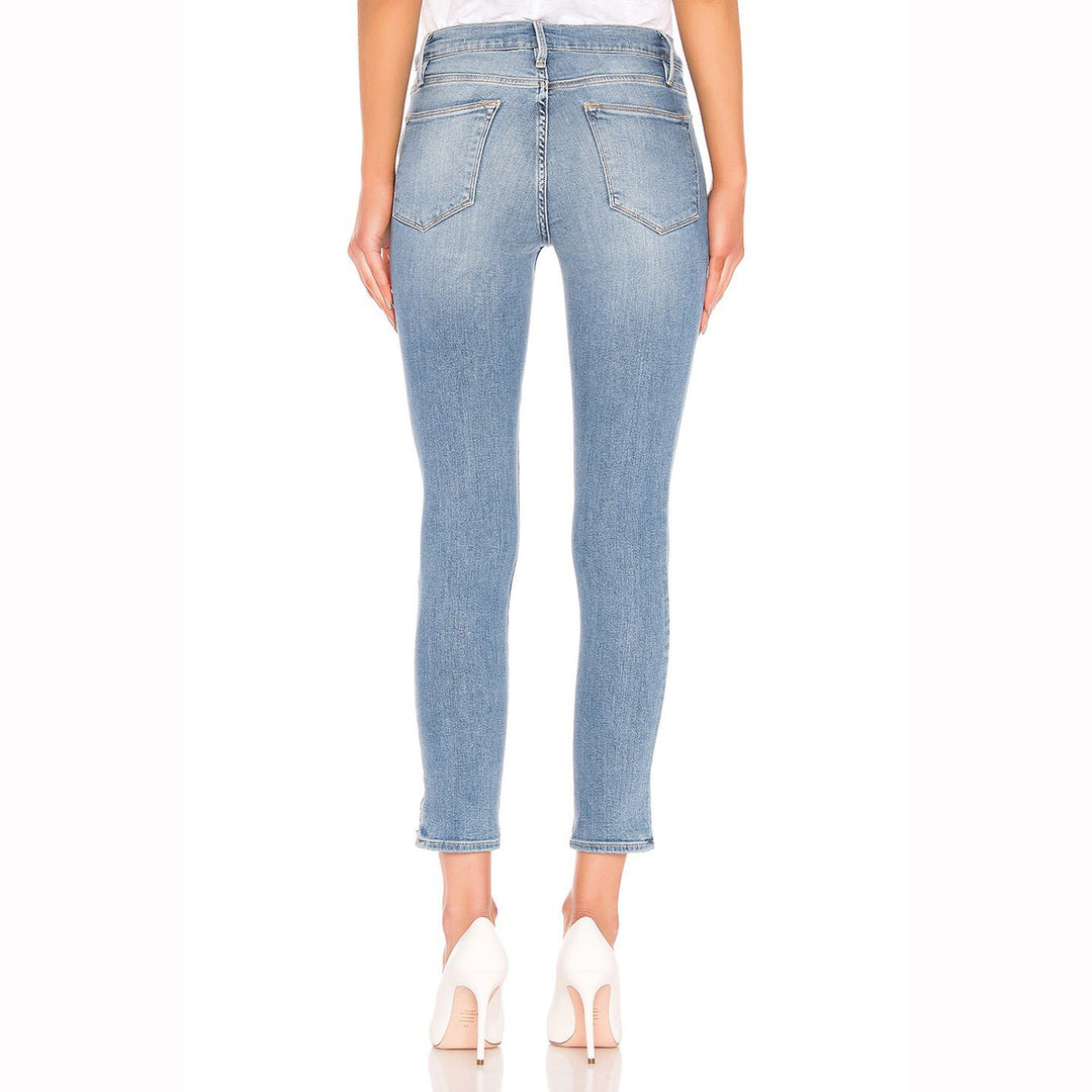 NWT- Frame Denim 'Le High Skinny' Side Fray Prizzi Jeans RRP $365 -Size 27