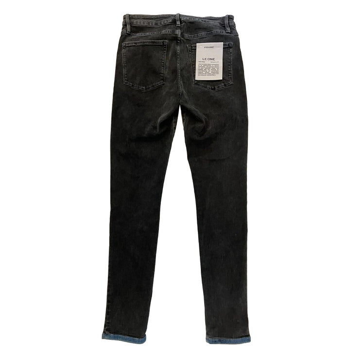 NWT- Frame Denim 'Le One' Mid Rise Black Jeans RRP $425 -Size 6/8
