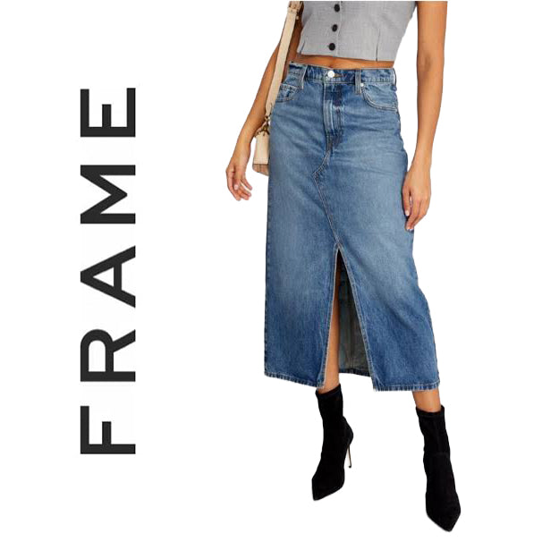 NWT-Frame USA Denim Del Amo Midi Skirt - Size 29