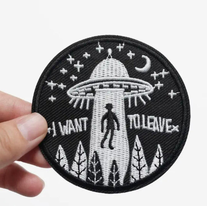 I Want to Leave UFO- Embroidered Patch - Jean Pool