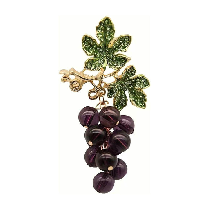 Crystal Beaded Grape Vine Brooch - Jean Pool