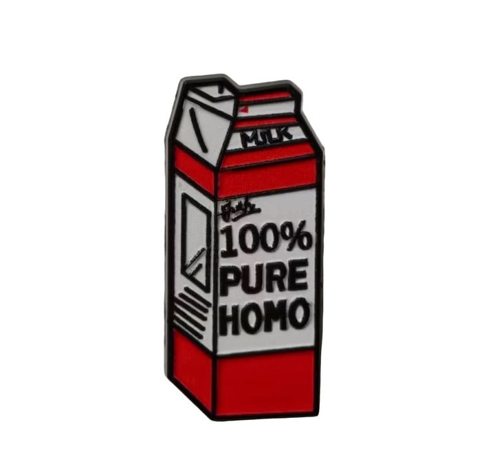 “ 100% Pure Homo" Milk Carton - Enamel Pin