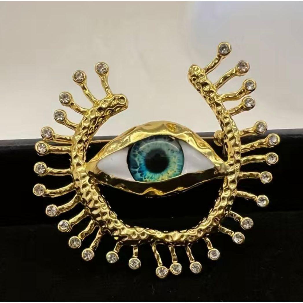 Evil Eye Jewelled Brooch - Jean Pool