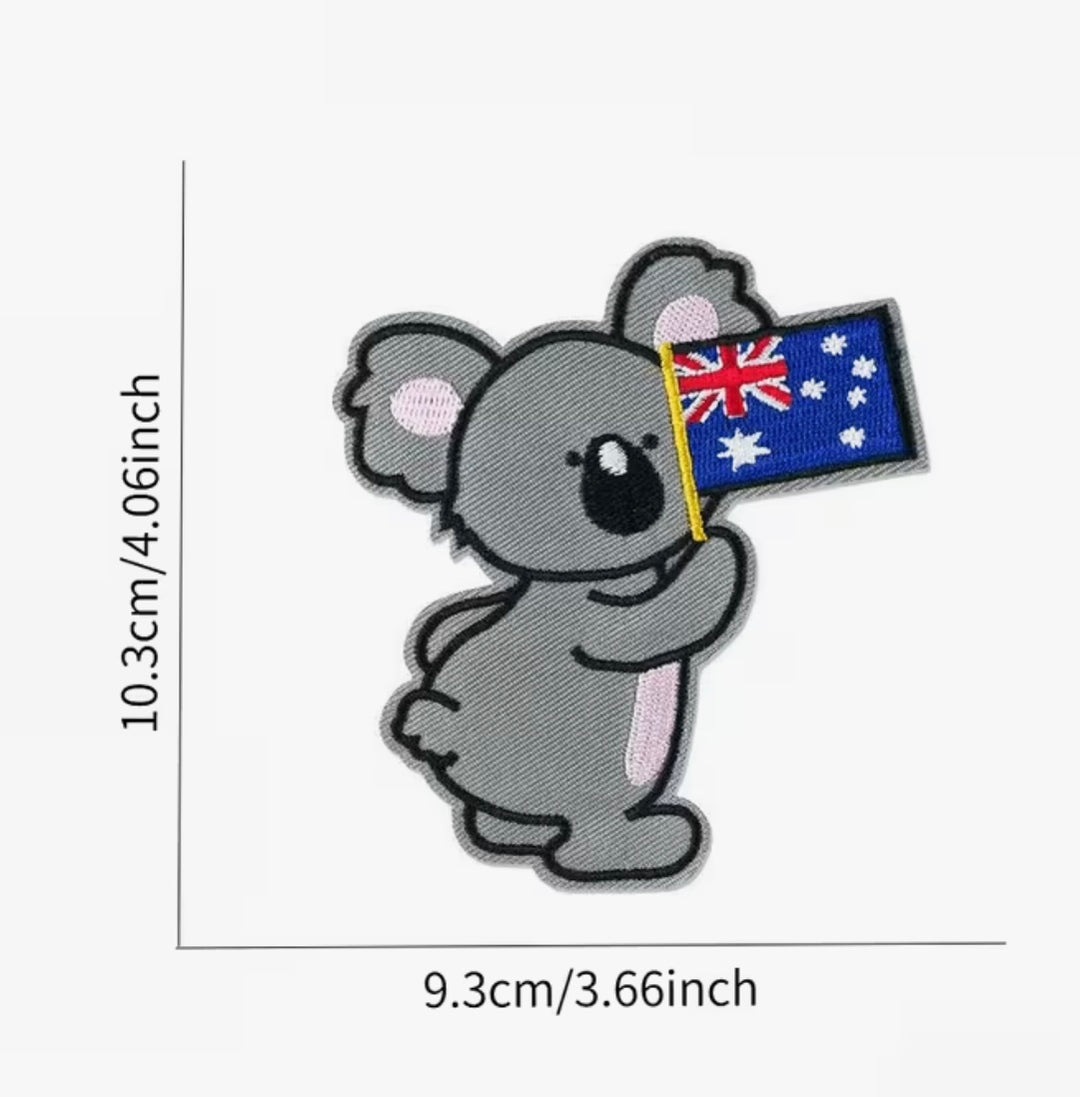 Aussie Koala- Embroidered Iron On Patch