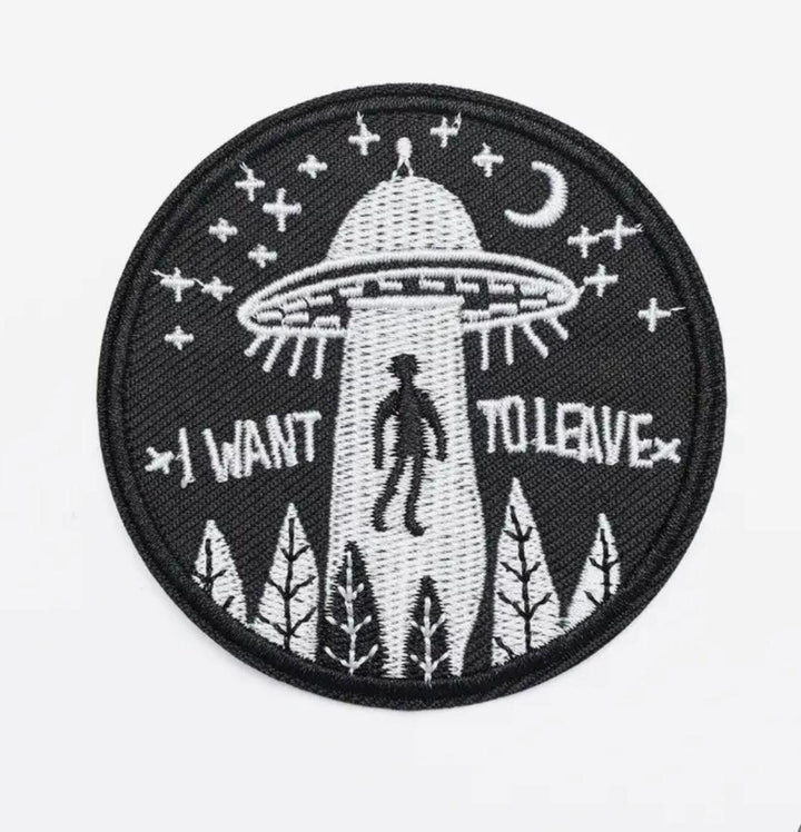 I Want to Leave UFO- Embroidered Patch - Jean Pool