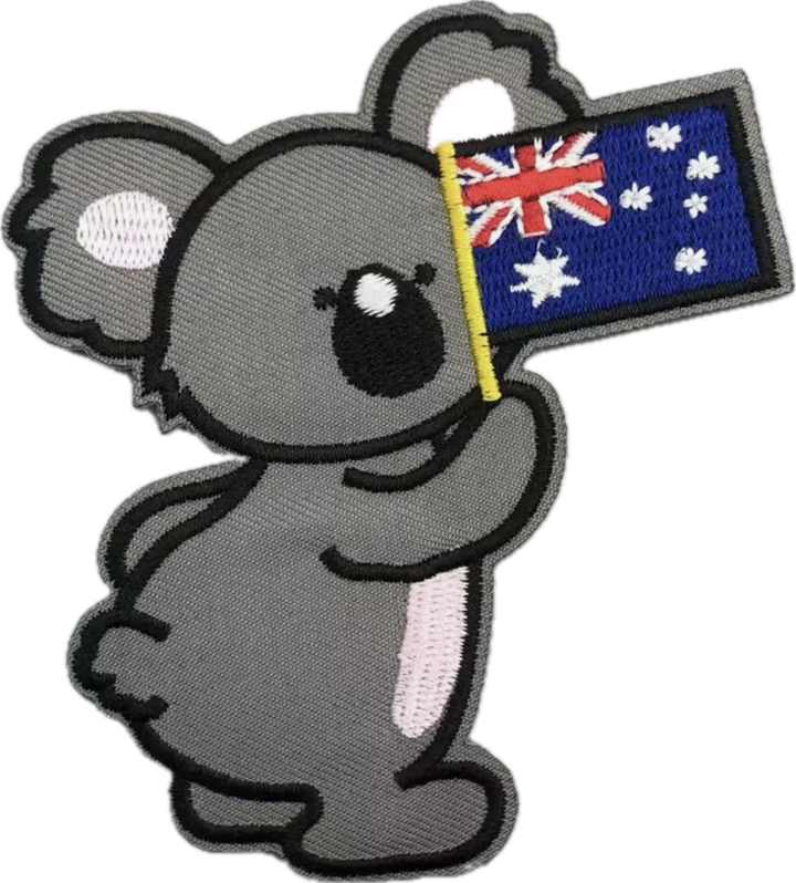Aussie Koala- Embroidered Iron On Patch