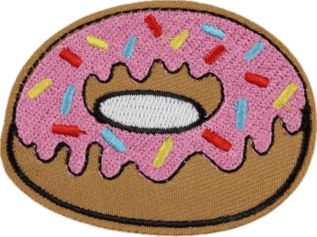 Pink Donut- Embroidered Cloth Patch