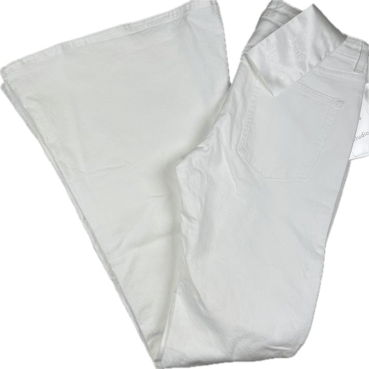 NWT- Acne Studios Ladies 'Mello' White Slim Fit Flared Hem Jeans - Size 28/32 - Jean Pool