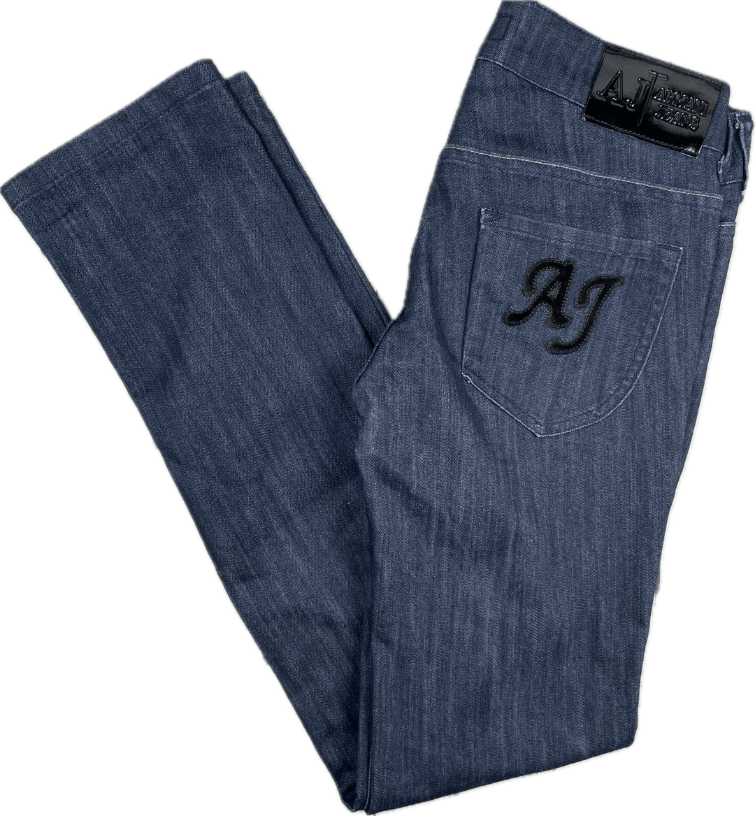 Armani Jeans AJ Slim Straight 'Indigo 09' Stretch Jeans -Size 27 - Jean Pool
