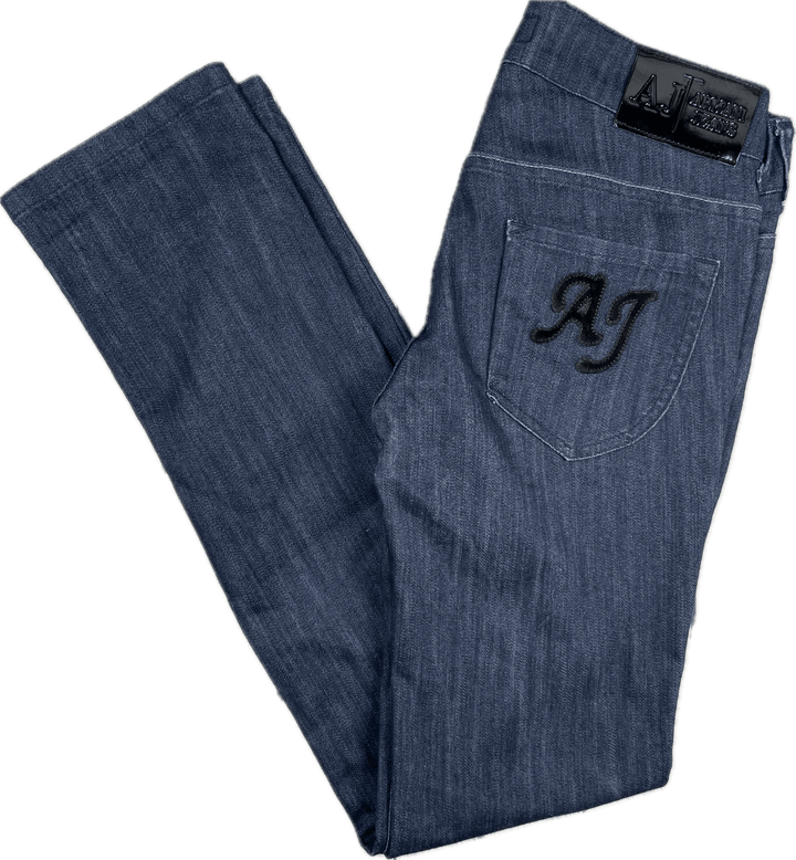 Armani Jeans AJ Slim Straight 'Indigo 09' Stretch Jeans -Size 27 - Jean Pool