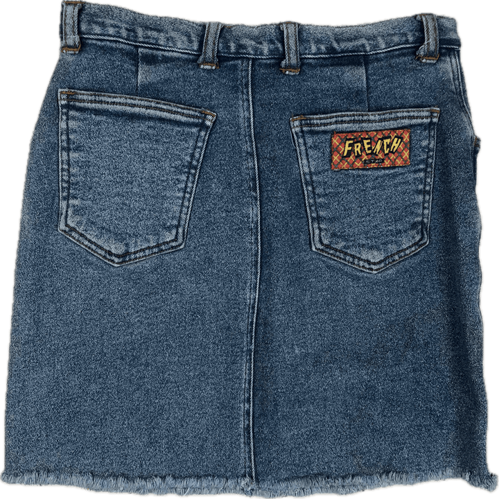 1990's Vintage French Star Stretch Denim Skirt - Jean Pool