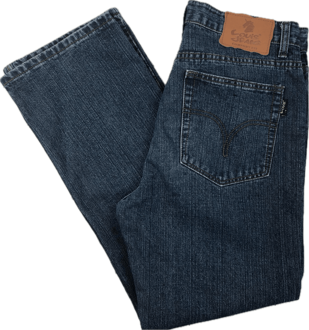 90's Louis Denim Comfort Fit Tapered Jeans - Size 35 - Jean Pool