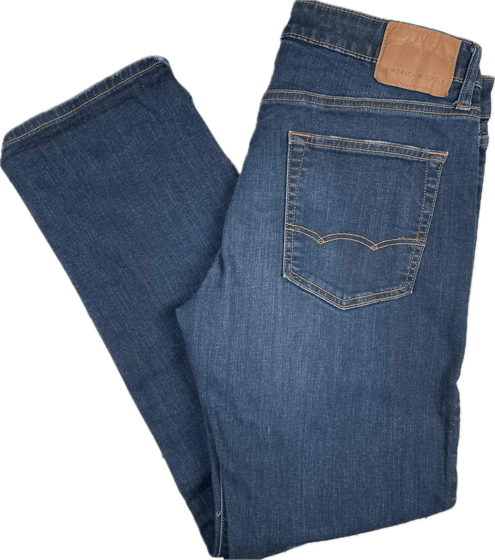 American Eagle ' Flex' Stretch Original Straight Leg Jeans - Size 32 - Jean Pool