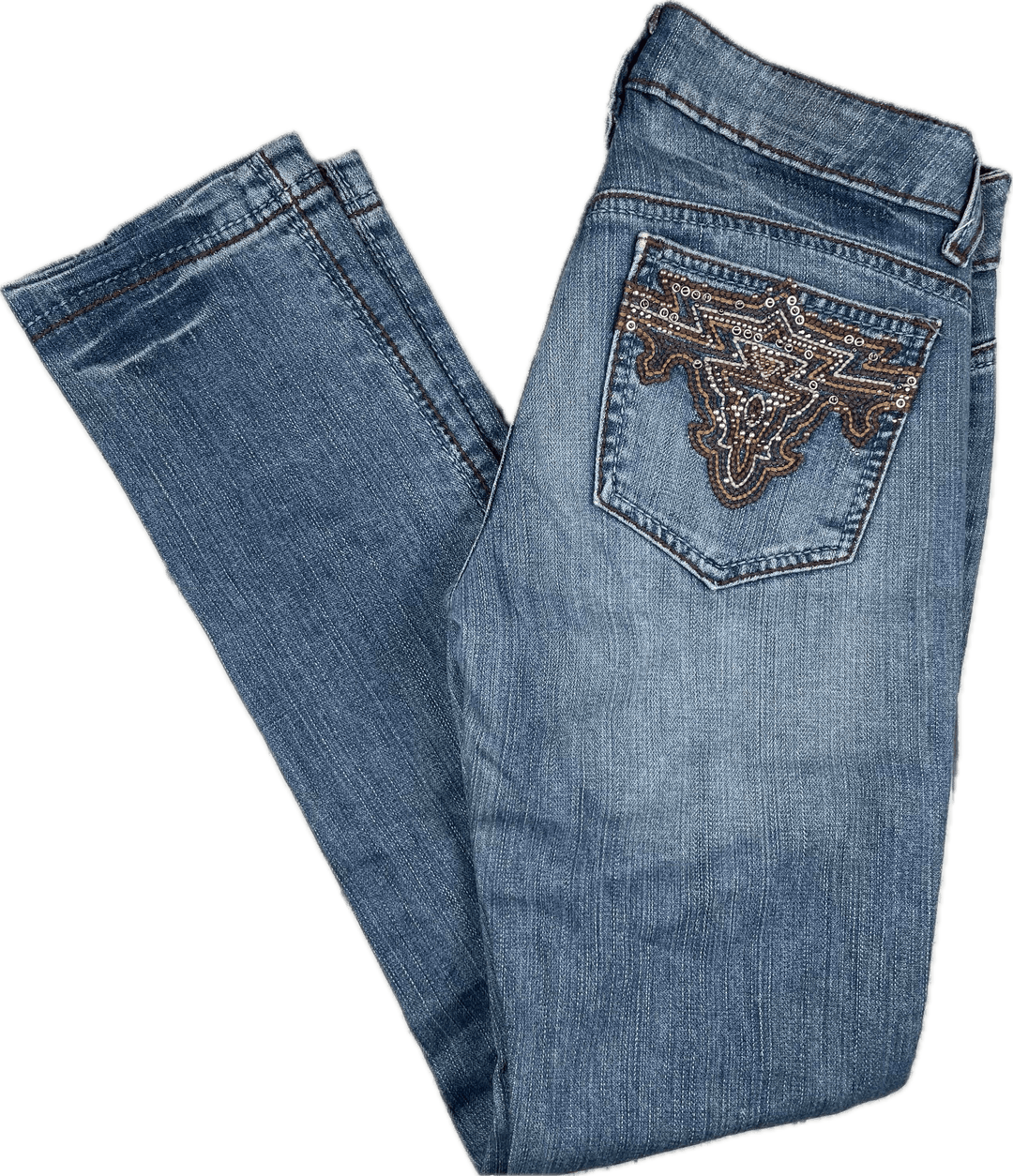 Antik Denim USA Embroidered Pocket Slim Fit Jeans- Size 25 - Jean Pool