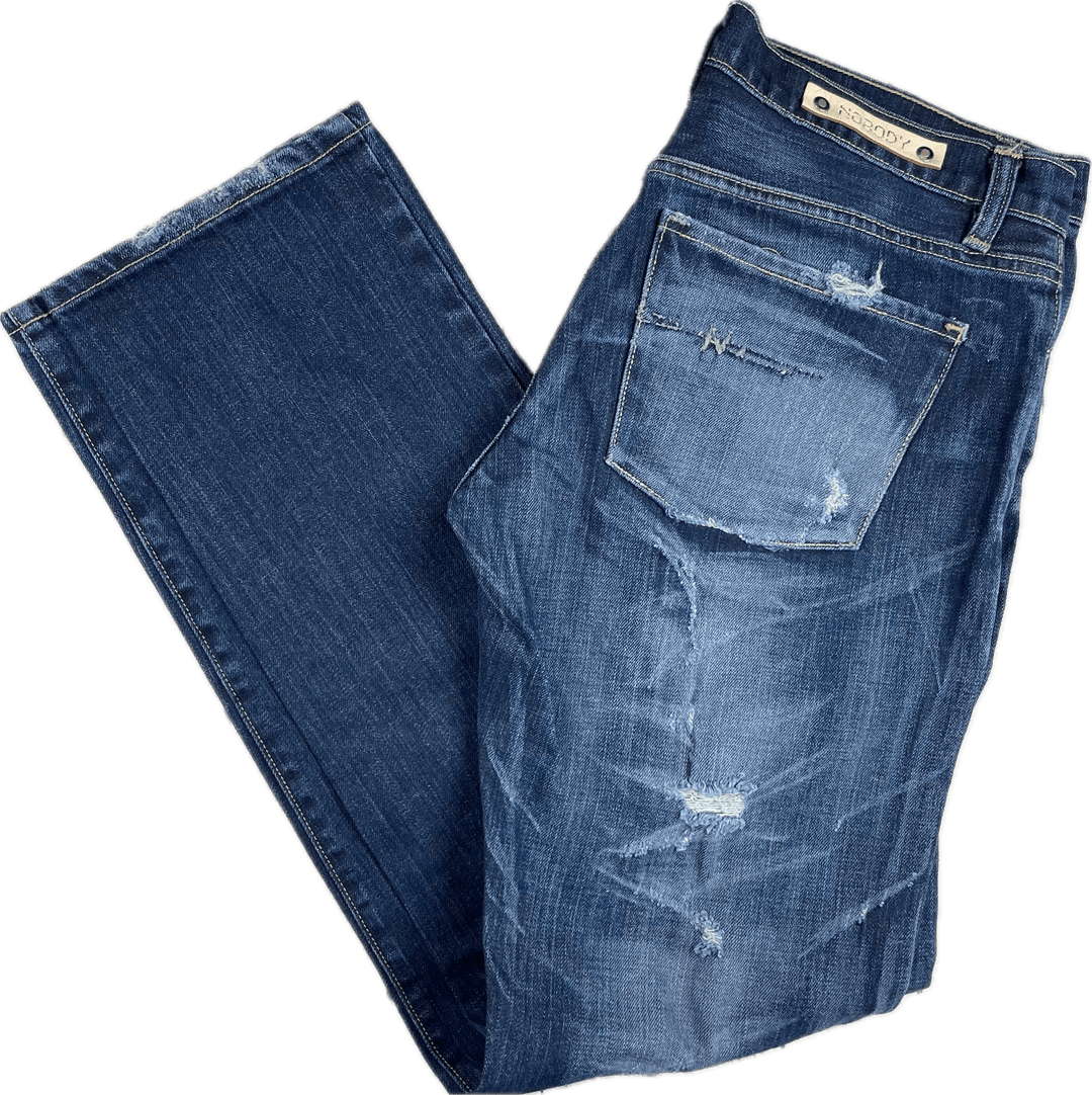 Aussie Made Distressed Straight Leg NOBODY Mens Jeans - Size 32/32 - Jean Pool