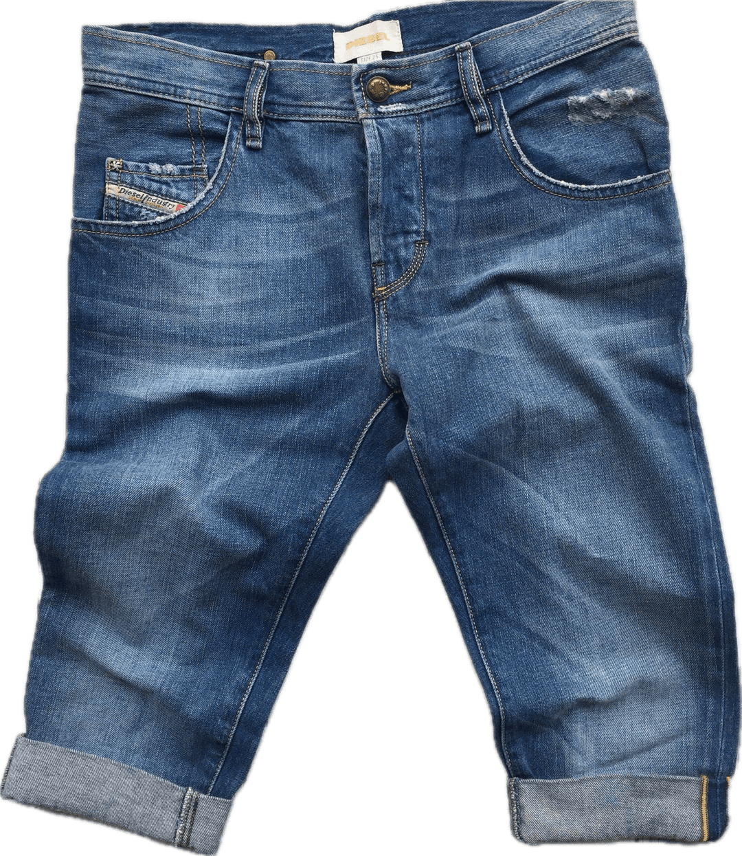 Diesel Long Denim Knee Shorts Size - 25 - Jean Pool