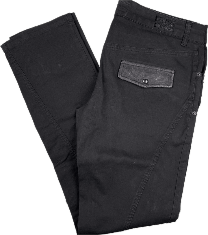 NEW- John Richmond Black Slim Straight fit Jeans- Size 33 - Jean Pool