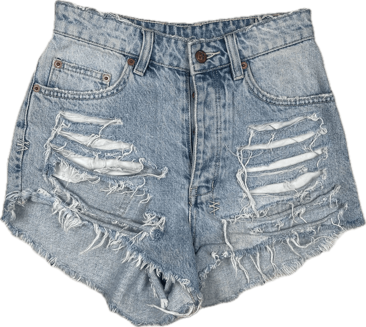 Tsubi 'Boyfriend Ripped Up' Distressed Denim Shorts - Size 23 - Jean Pool