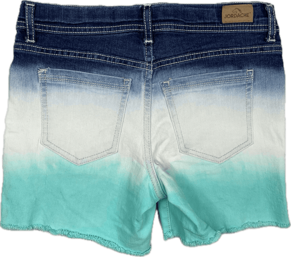 Girls Jordache dip Dye Embroidered Denim Shorts - Size 14 Years - Jean Pool