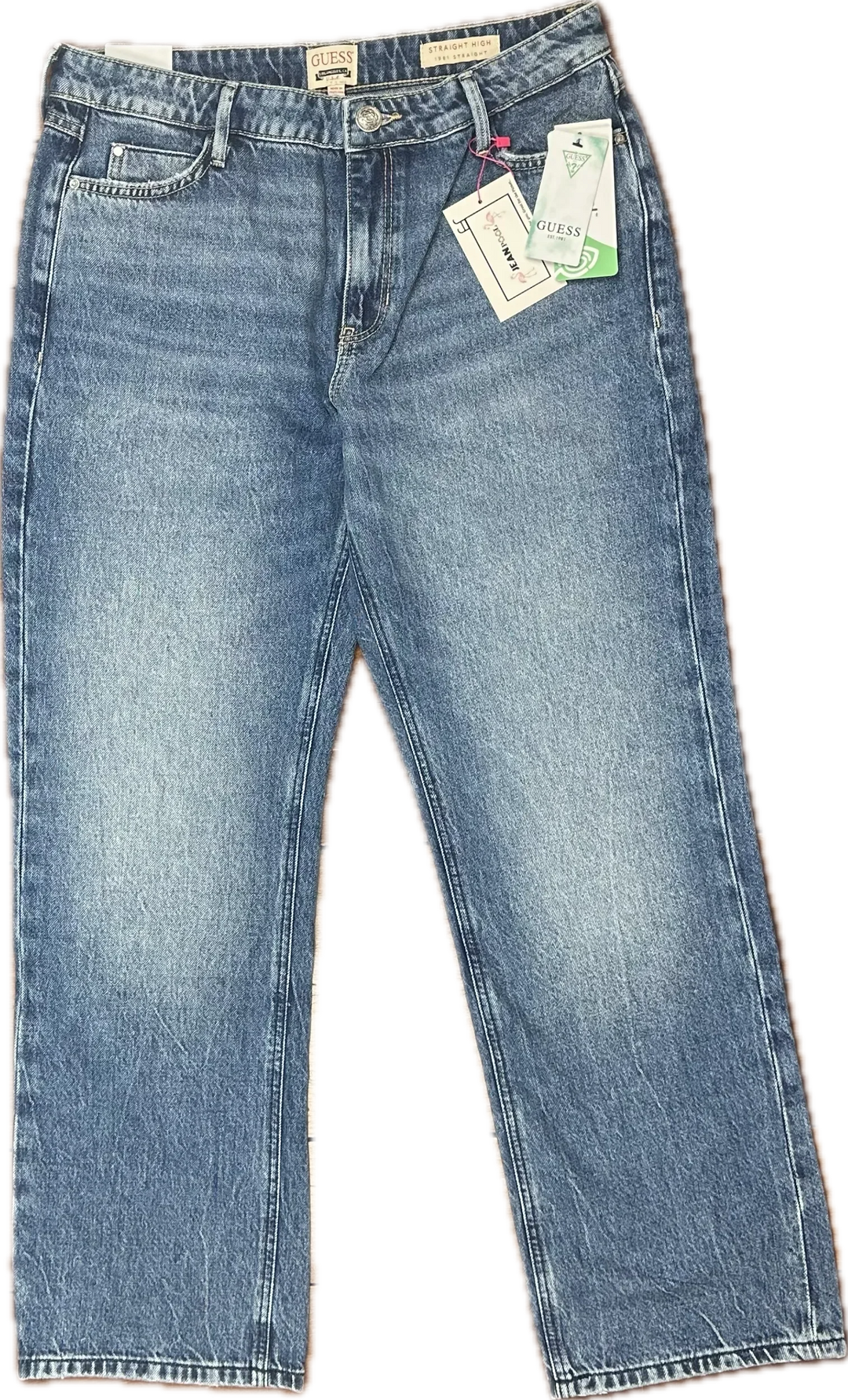 NWT- Guess Denim 'Straight High' 1981 Jeans -Size 31