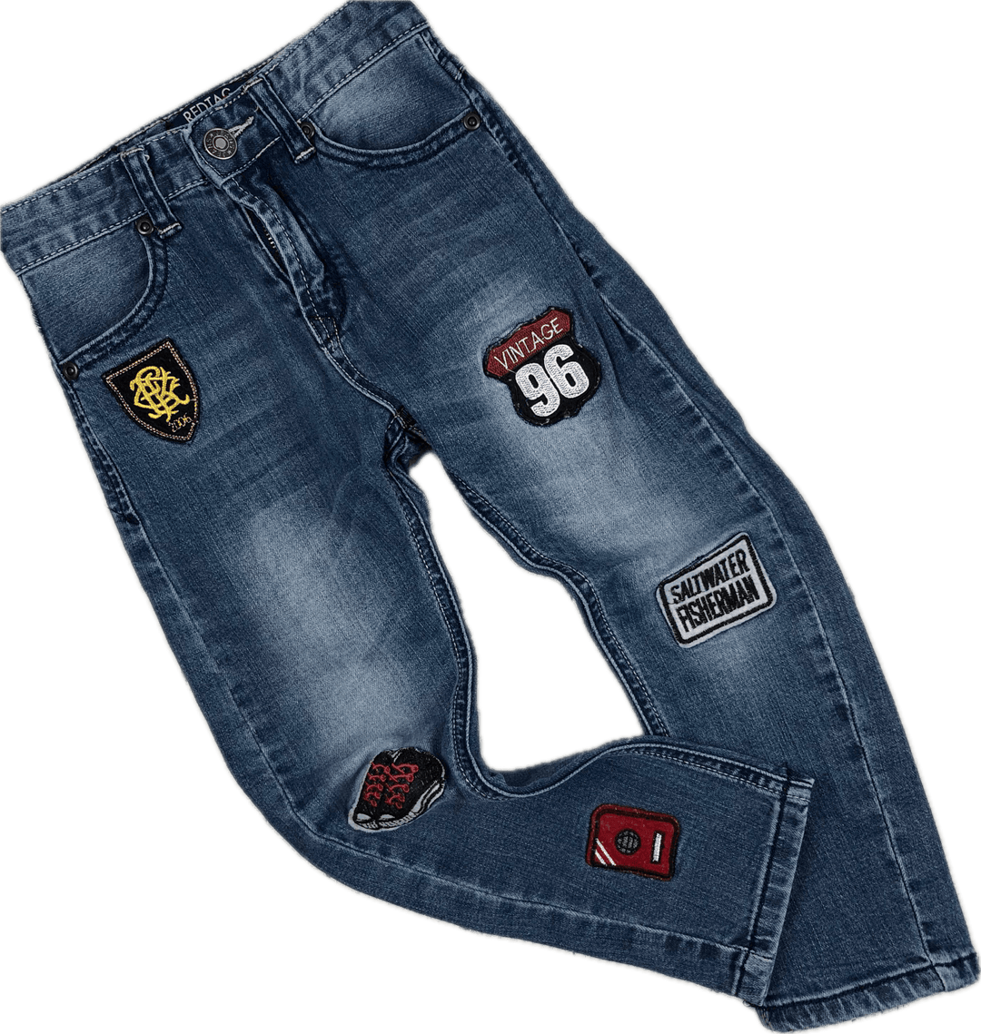 Boys Skinny 'Embroidered Patch' Jeans by Red Tag - Size 4/5 - Jean Pool