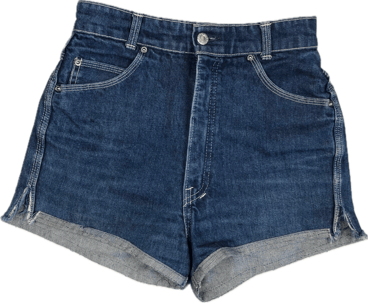 Genuine 1980's Australian Made Blue Union Vintage Denim Shorts - Size 6/8 - Jean Pool