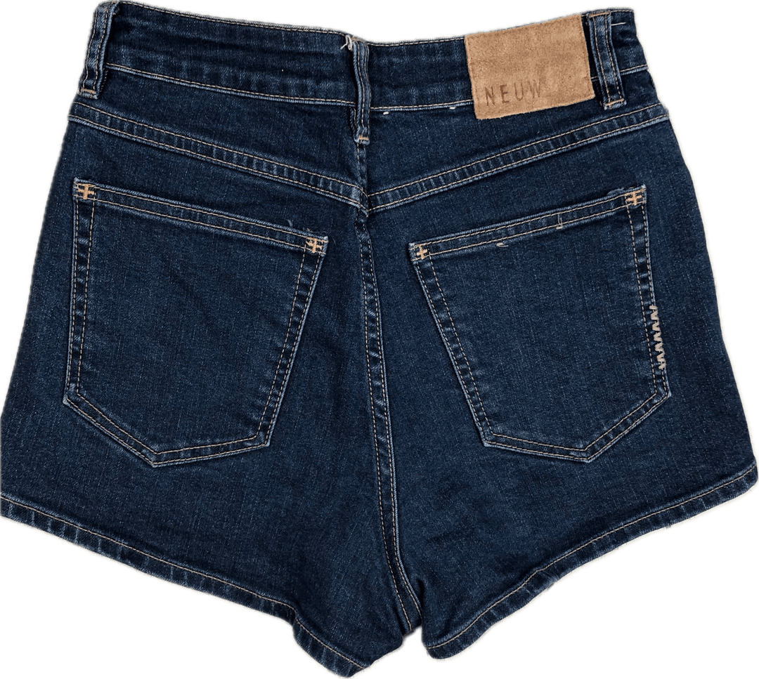 Ladies NEUW High Rise Denim Shorts - Size 8 - Jean Pool