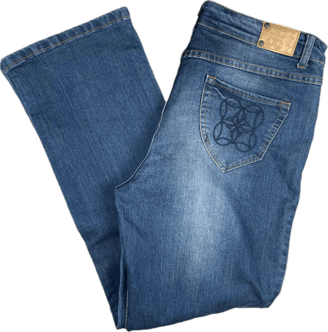 Liz Jordan Distressed Straight stretch Jeans -Size 16 - Jean Pool